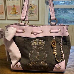 Juicy Couture Pink and Brown Shoulder Bag